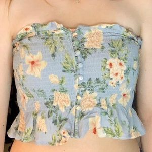 american eagle floral tube top
